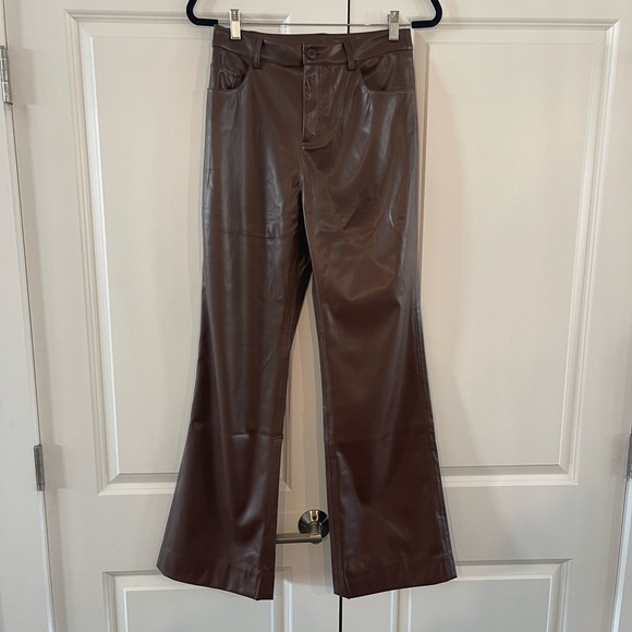 NWT Cami NYC Zenobia Vegan Leather Pant Brown Java Size 6 - Picture 7 of 15